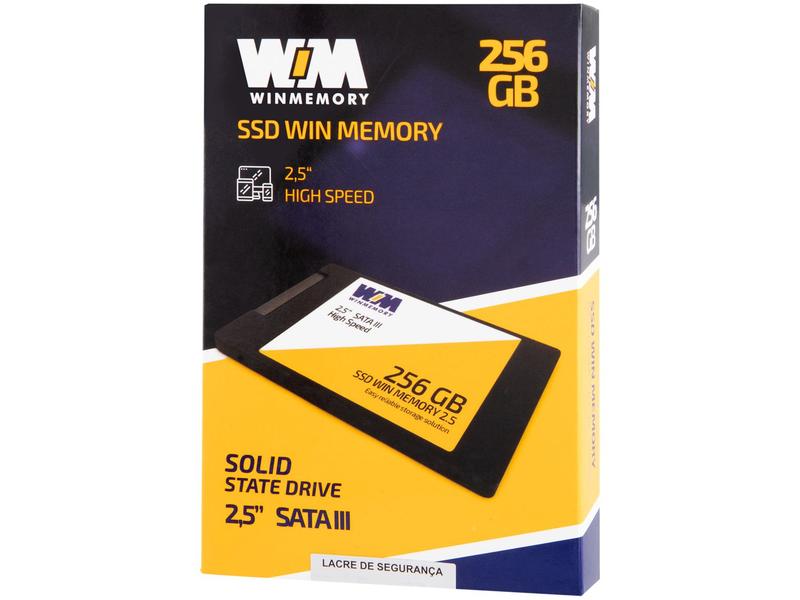 SSD 256GB WIN MEMORY SATA 2,5” Leitura 560MB/s Gravação 540MB/s